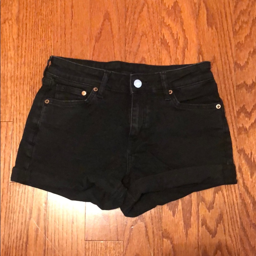 Black High Waisted Jean Shorts